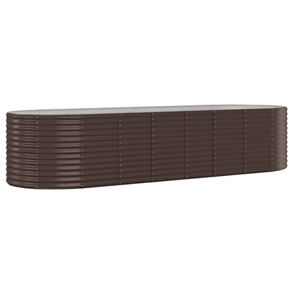 Plantenbak 322X100X68 Cm Gepoedercoat Staal Bruin