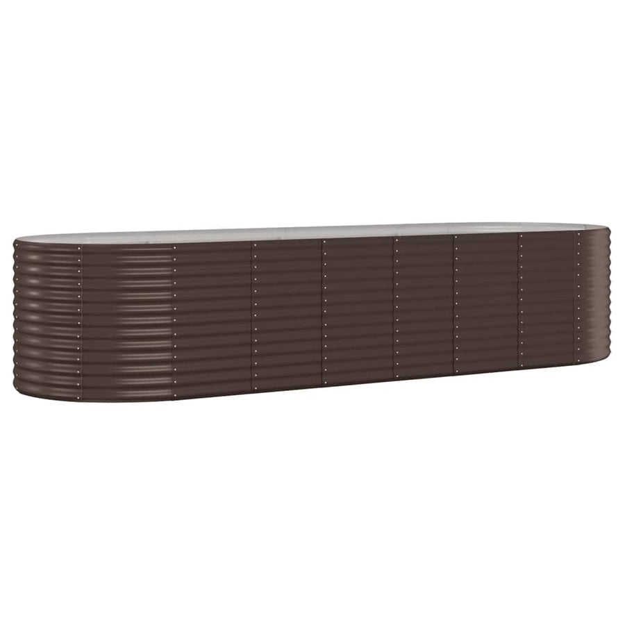 Plantenbak 322X100X68 Cm Gepoedercoat Staal Bruin