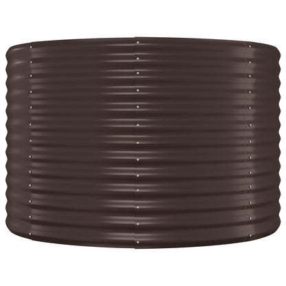 Plantenbak 322X100X68 Cm Gepoedercoat Staal Bruin
