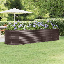 Plantenbak 322X100X68 Cm Gepoedercoat Staal Bruin