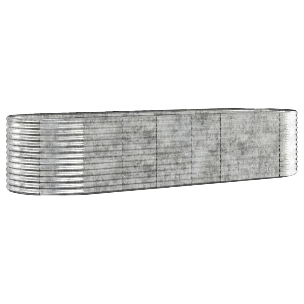 Plantenbak 322X100X68 Cm Gepoedercoat Staal Zilverkleurig