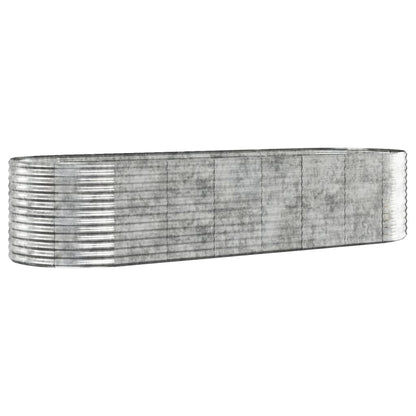 Plantenbak 322X100X68 Cm Gepoedercoat Staal Zilverkleurig