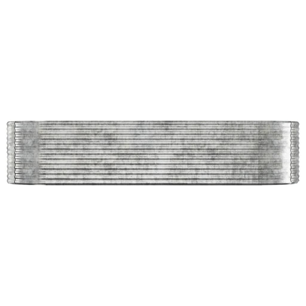 Plantenbak 322X100X68 Cm Gepoedercoat Staal Zilverkleurig