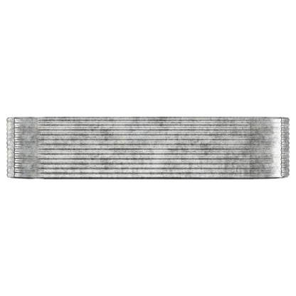 Plantenbak 322X100X68 Cm Gepoedercoat Staal Zilverkleurig