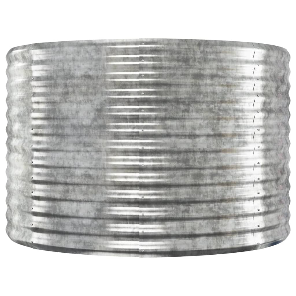 Plantenbak 322X100X68 Cm Gepoedercoat Staal Zilverkleurig