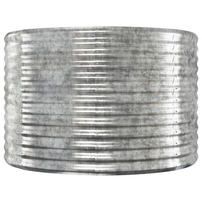 Plantenbak 322X100X68 Cm Gepoedercoat Staal Zilverkleurig