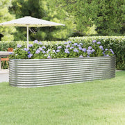 Plantenbak 322x100x68 cm gepoedercoat staal zilver