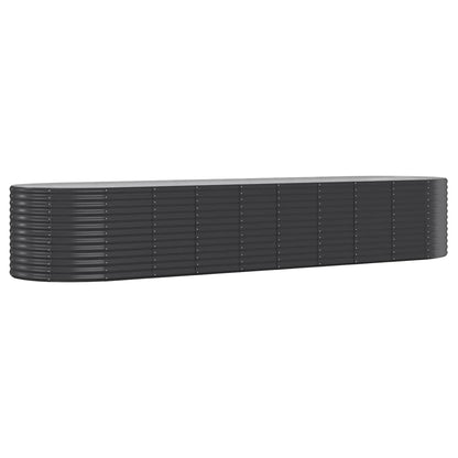 Plantenbak 396X100X68 Cm Gepoedercoat Staal Antracietkleurig