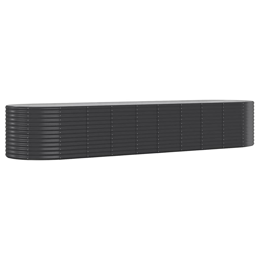 Plantenbak 396X100X68 Cm Gepoedercoat Staal Antracietkleurig