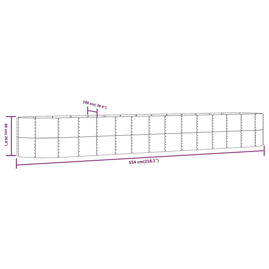Plantenbak Gepoedercoat Staal 554 x 100 x 68 cm