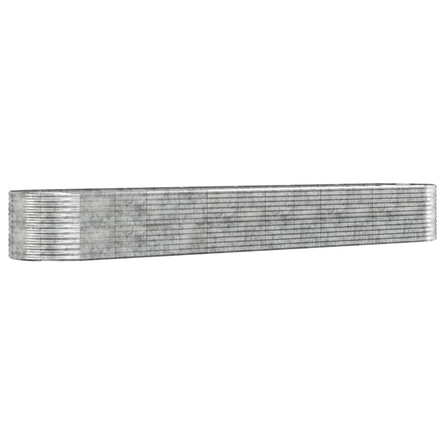 Plantenbak 554X100X68 Cm Gepoedercoat Staal Zilverkleurig