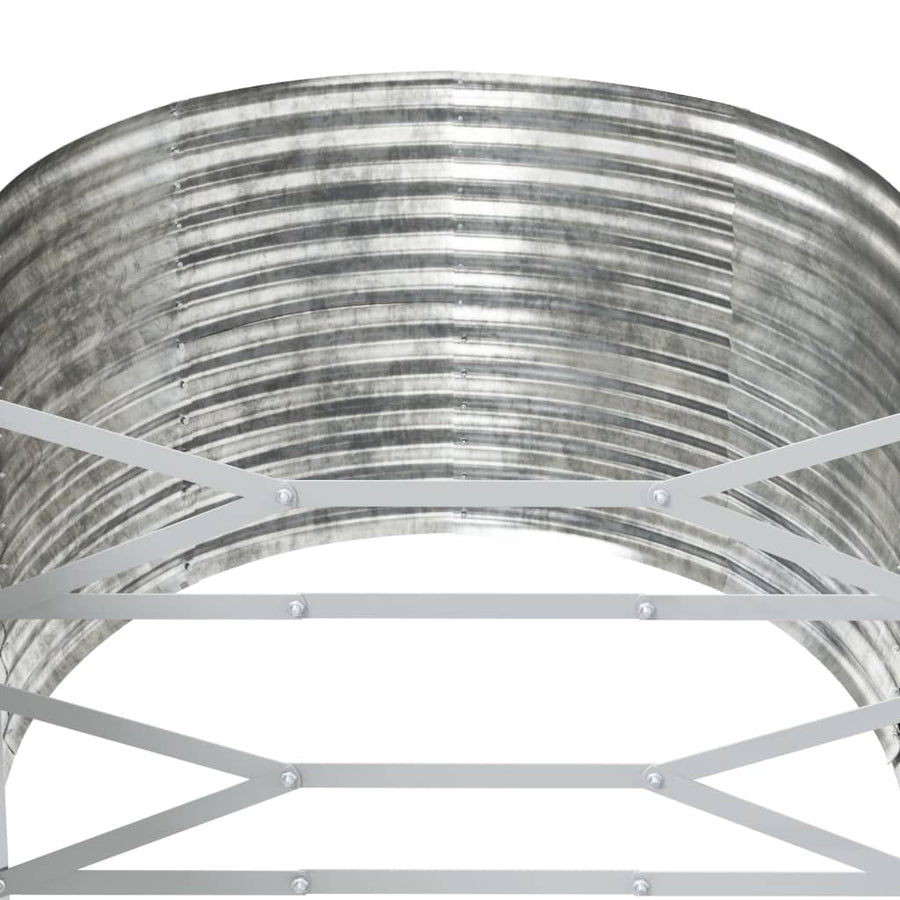 Plantenbak 554X100X68 Cm Gepoedercoat Staal Zilverkleurig