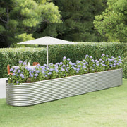Plantenbak 554x100x68 cm gepoedercoat staal zilver