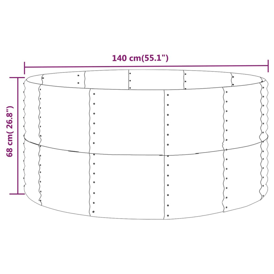 Plantenbak Gepoedercoat Staal 140 x 140 x 68 cm Groen