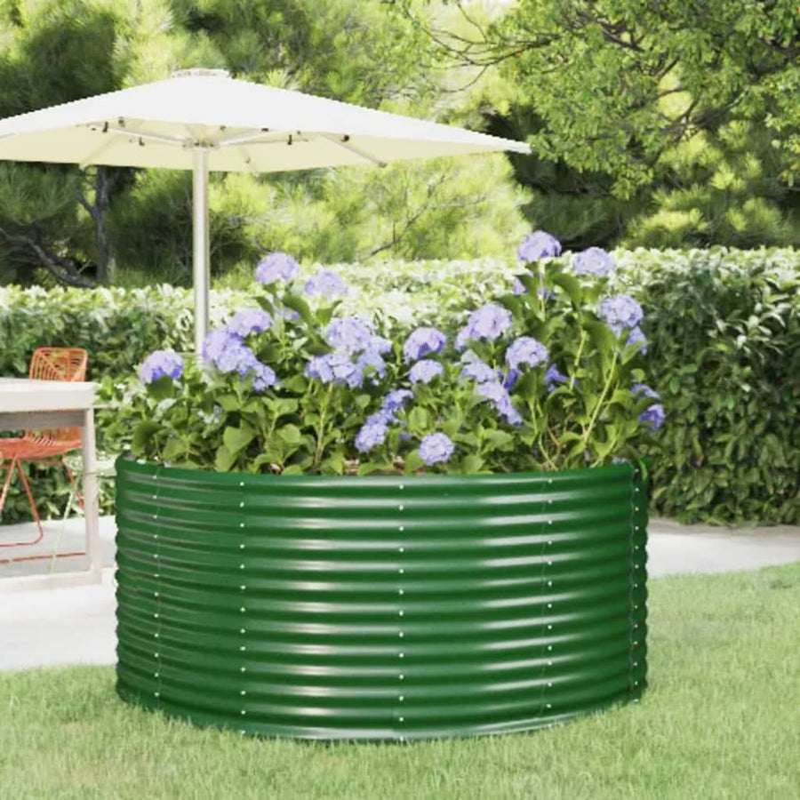 Plantenbak Gepoedercoat Staal 140 x 140 x 68 cm Groen