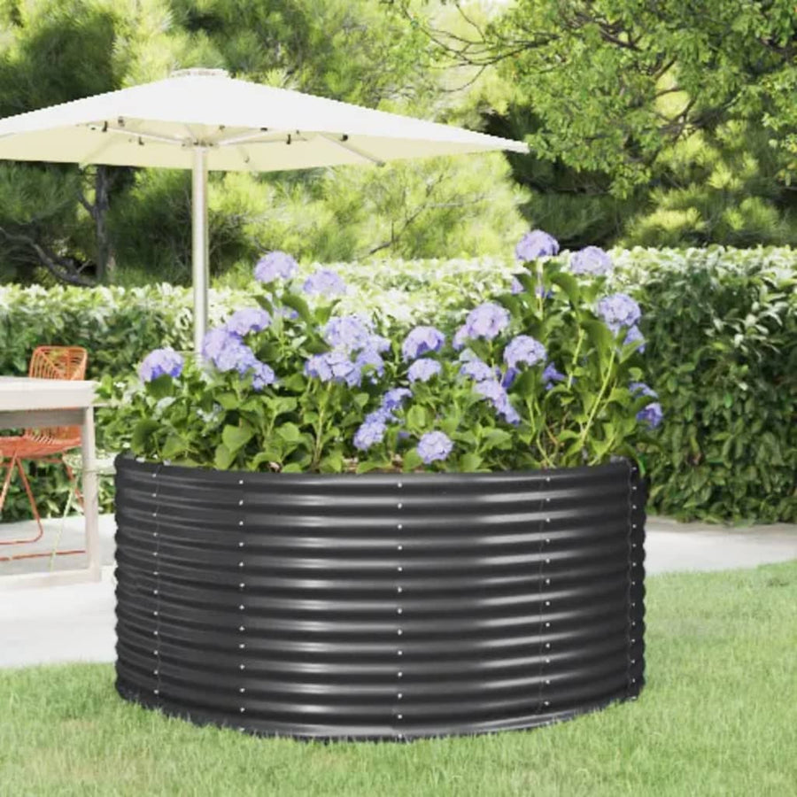 Plantenbak 140X140X68 Cm Gepoedercoat Staal Antracietkleurig