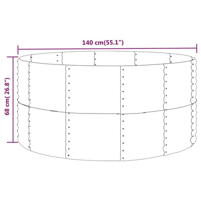 Plantenbak 140X140X68 Cm Gepoedercoat Staal Zilverkleurig