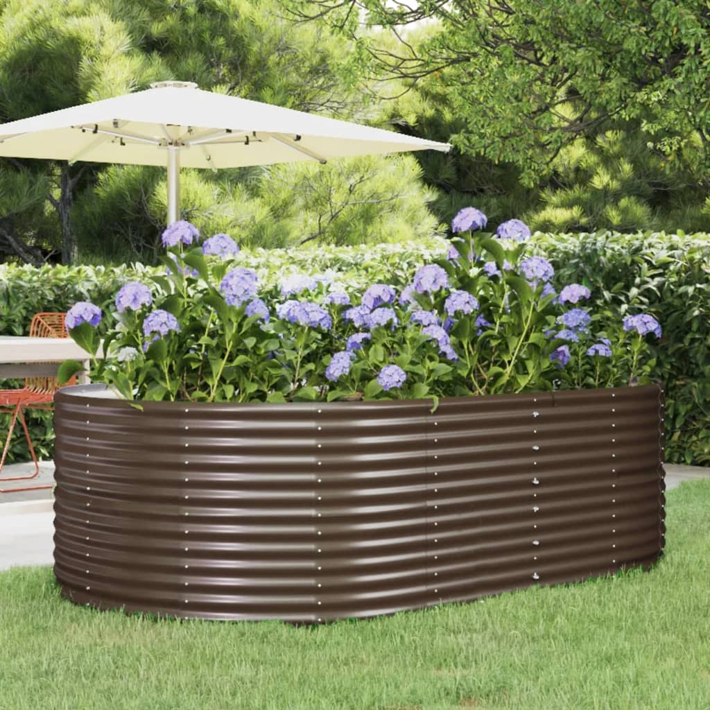 Plantenbak Gepoedercoat Staal 212 x 140 x 68 cm Bruin