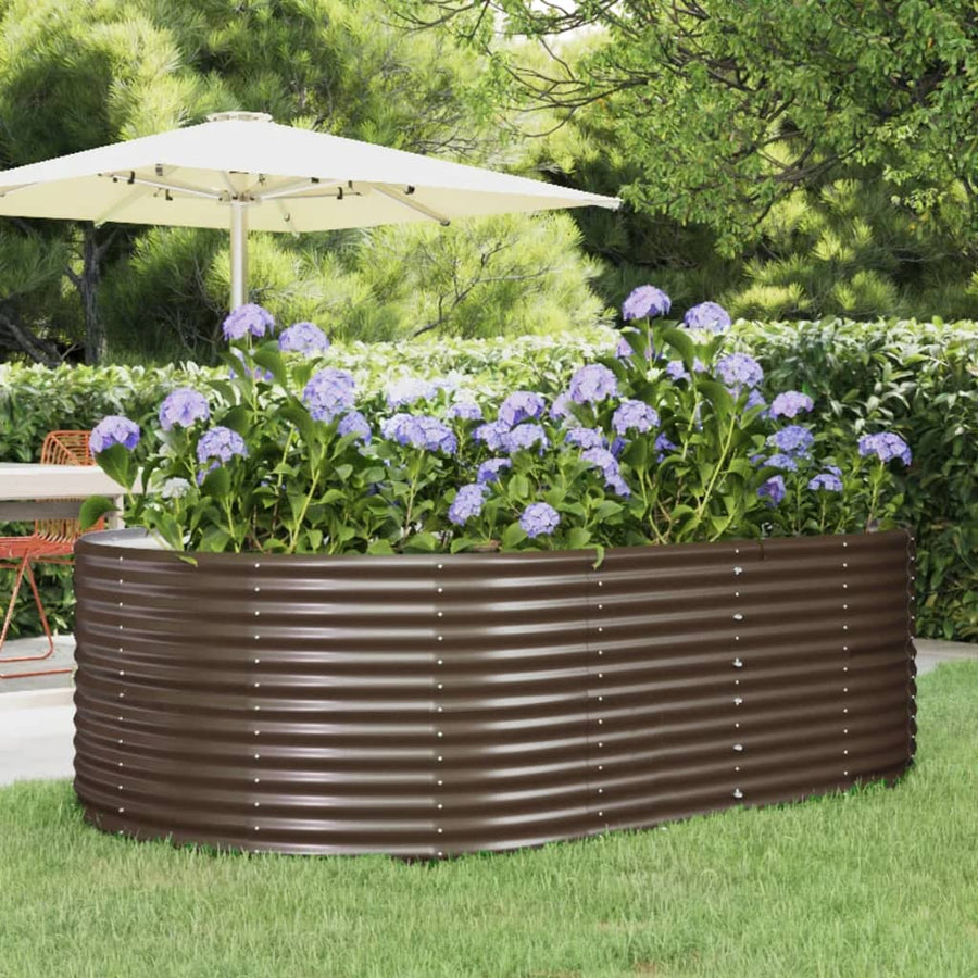 Plantenbak Gepoedercoat Staal 212 x 140 x 68 cm Bruin