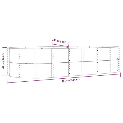 Plantenbak 291x140x68 cm gegalvaniseerd staal groen