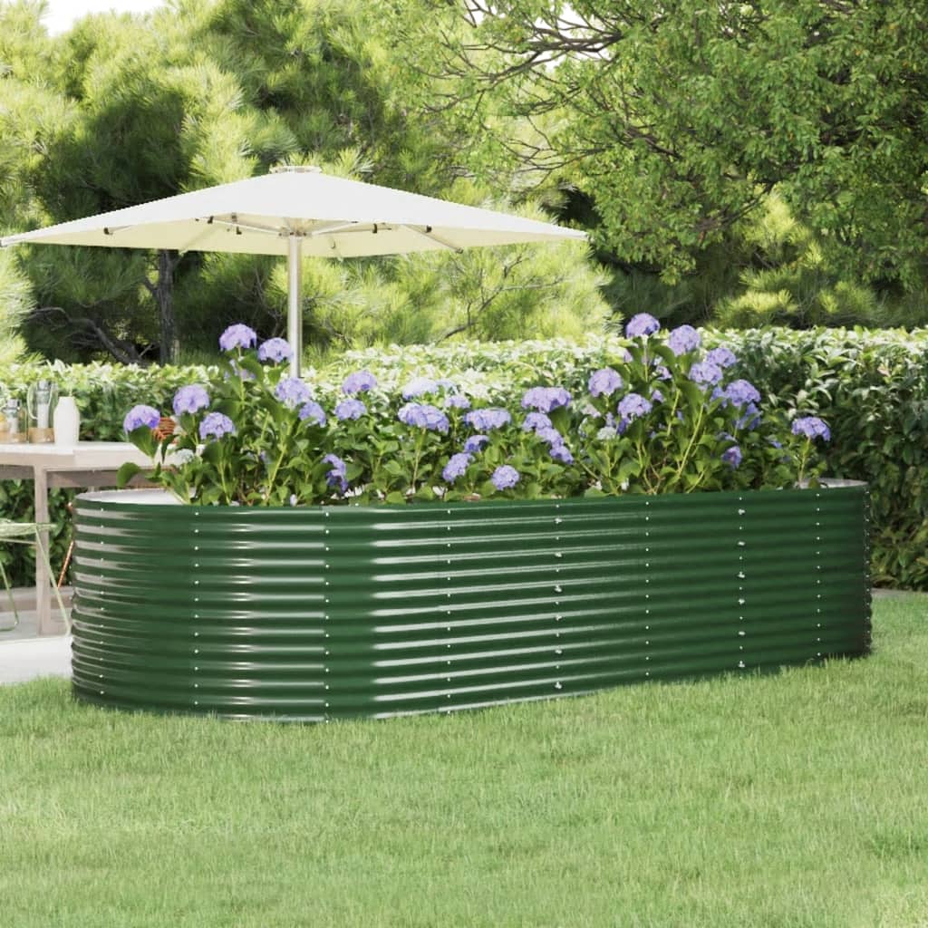 Plantenbak 291x140x68 cm gegalvaniseerd staal groen