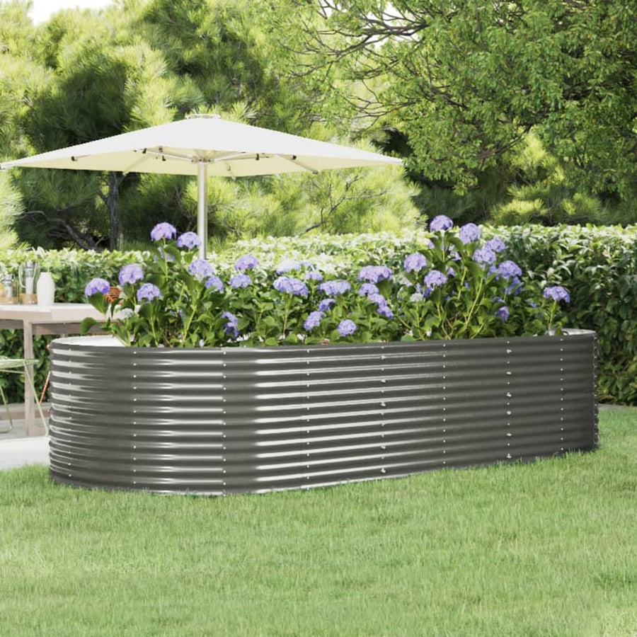 Plantenbak 291x140x68 cm gegalvaniseerd staal grijs