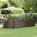 Plantenbak 291x140x68 cm gegalvaniseerd staal bruin