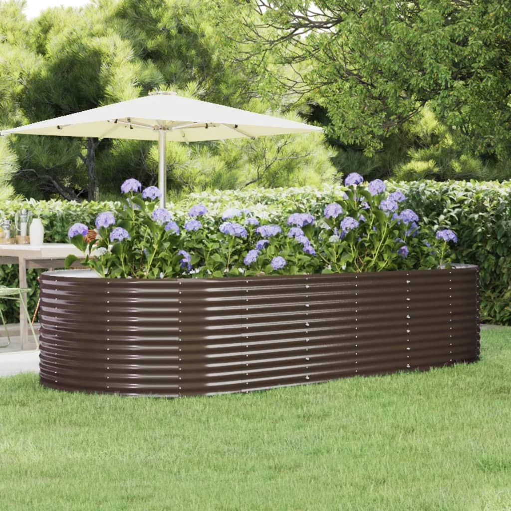 Plantenbak 291x140x68 cm gegalvaniseerd staal bruin