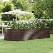 Plantenbak 291x140x68 cm gegalvaniseerd staal bruin
