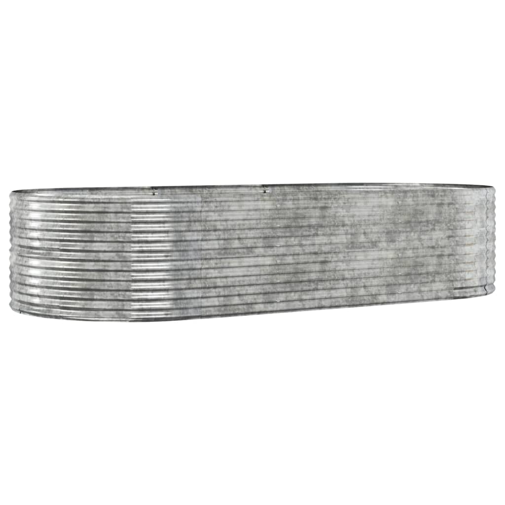 Plantenbak 291x140x68 cm gegalvaniseerd staal zilverkleurig