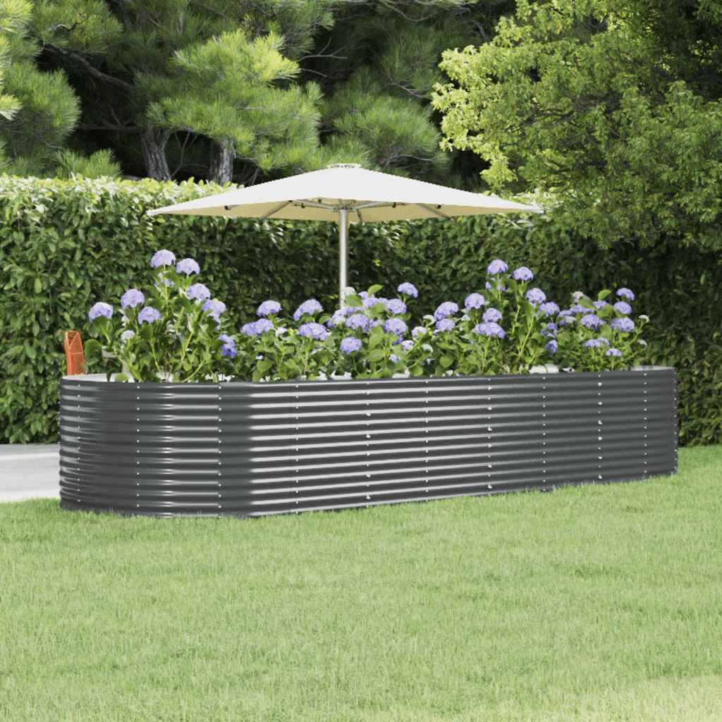 Plantenbak 367x140x68 cm gegalvaniseerd staal antracietkleurig