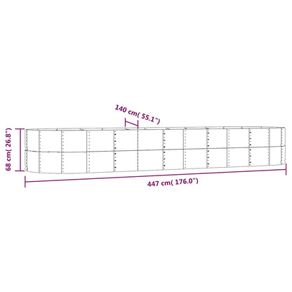 Plantenbak 447x140x68 cm gegalvaniseerd staal antracietkleurig