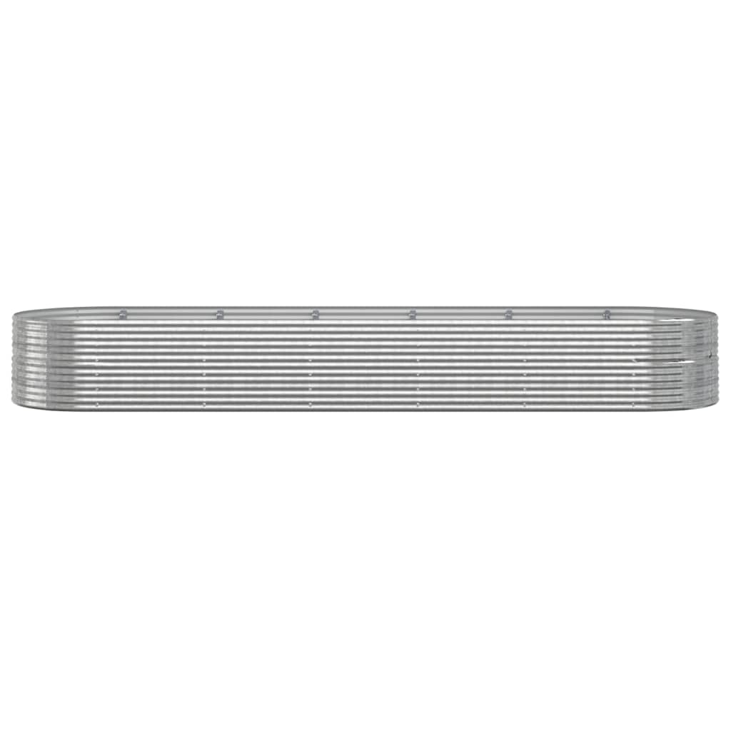 Plantenbak 510X140X68 Cm Gepoedercoat Staal Zilverkleurig