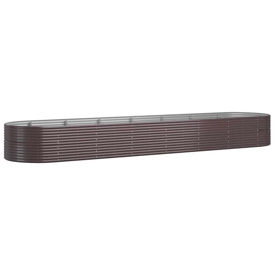 Plantenbak 584X140X68 Cm Gepoedercoat Staal Bruin