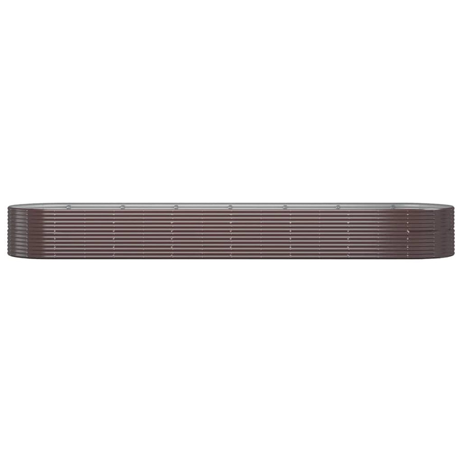 Plantenbak 584X140X68 Cm Gepoedercoat Staal Bruin