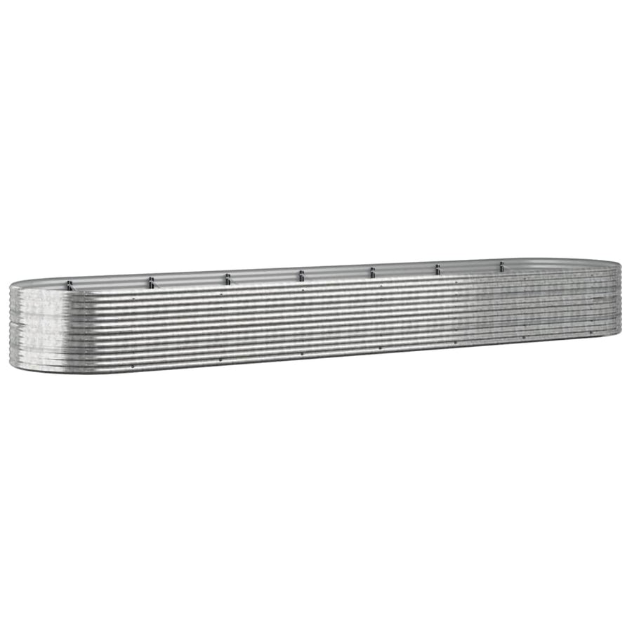Plantenbak 584X140X68 Cm Gepoedercoat Staal Zilverkleurig