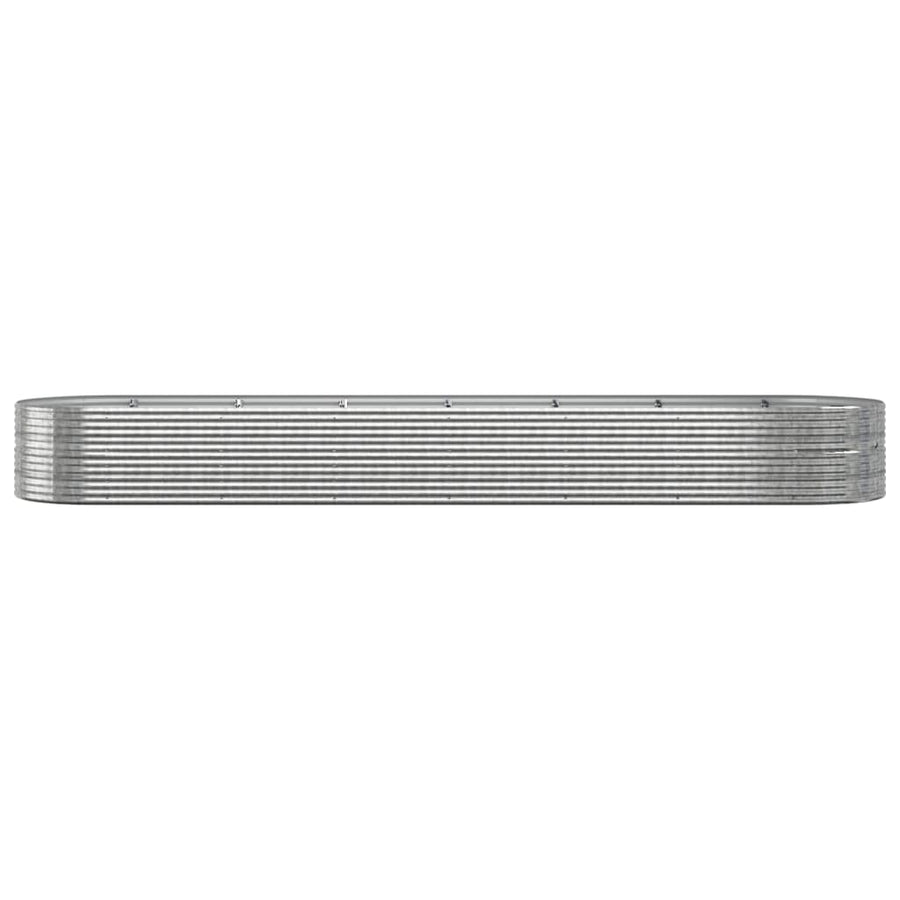 Plantenbak 584X140X68 Cm Gepoedercoat Staal Zilverkleurig