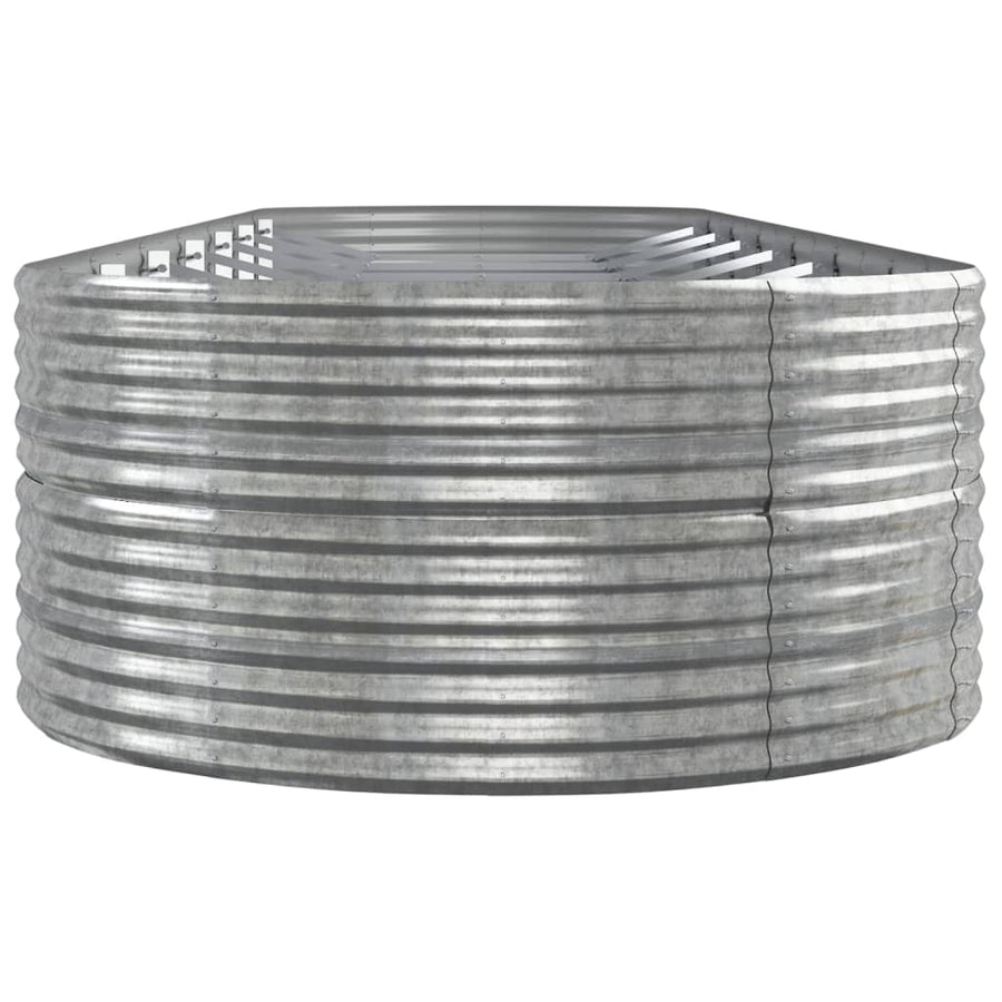 Plantenbak 584X140X68 Cm Gepoedercoat Staal Zilverkleurig