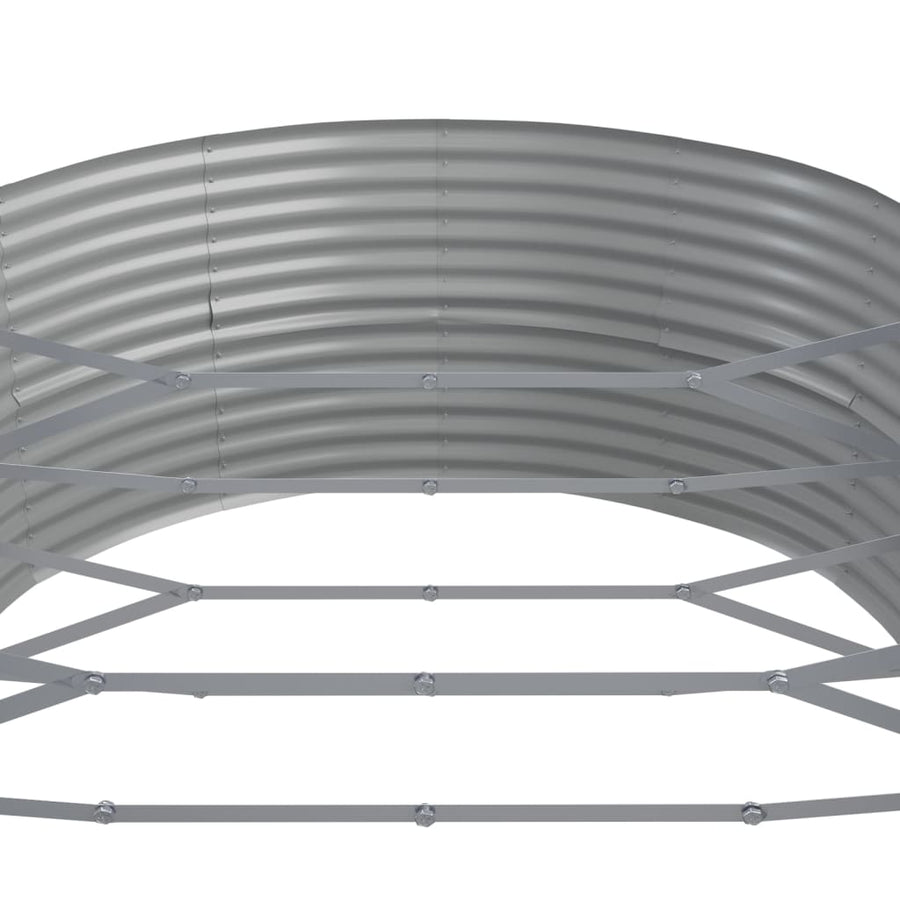 Plantenbak 584X140X68 Cm Gepoedercoat Staal Zilverkleurig