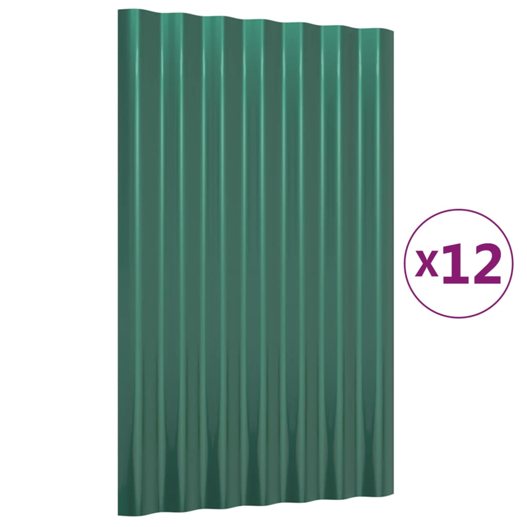 Dakpanelen Gepoedercoat Staal 12 60 x 36 cm Groen