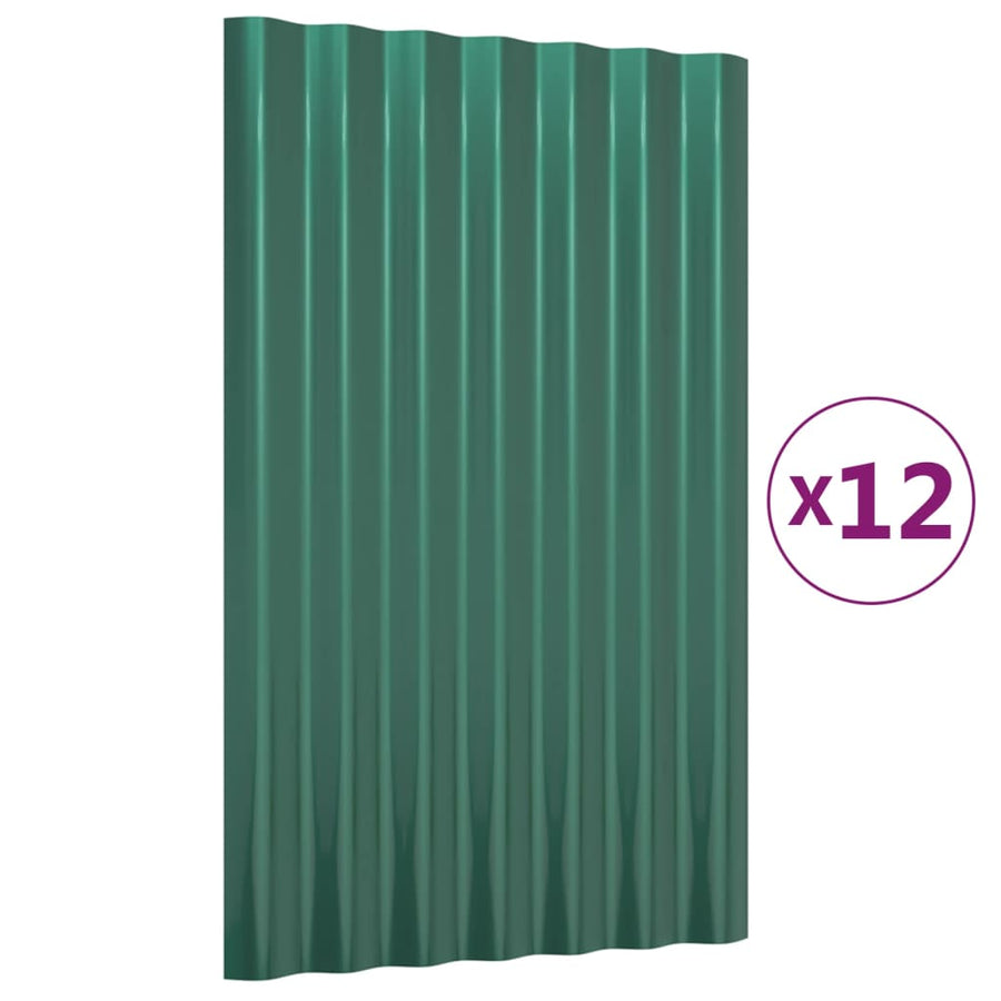 Dakpanelen Gepoedercoat Staal 12 60 x 36 cm Groen