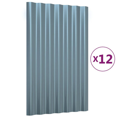 Dakpanelen Gepoedercoat Staal 12 60 x 36 cm Grijs