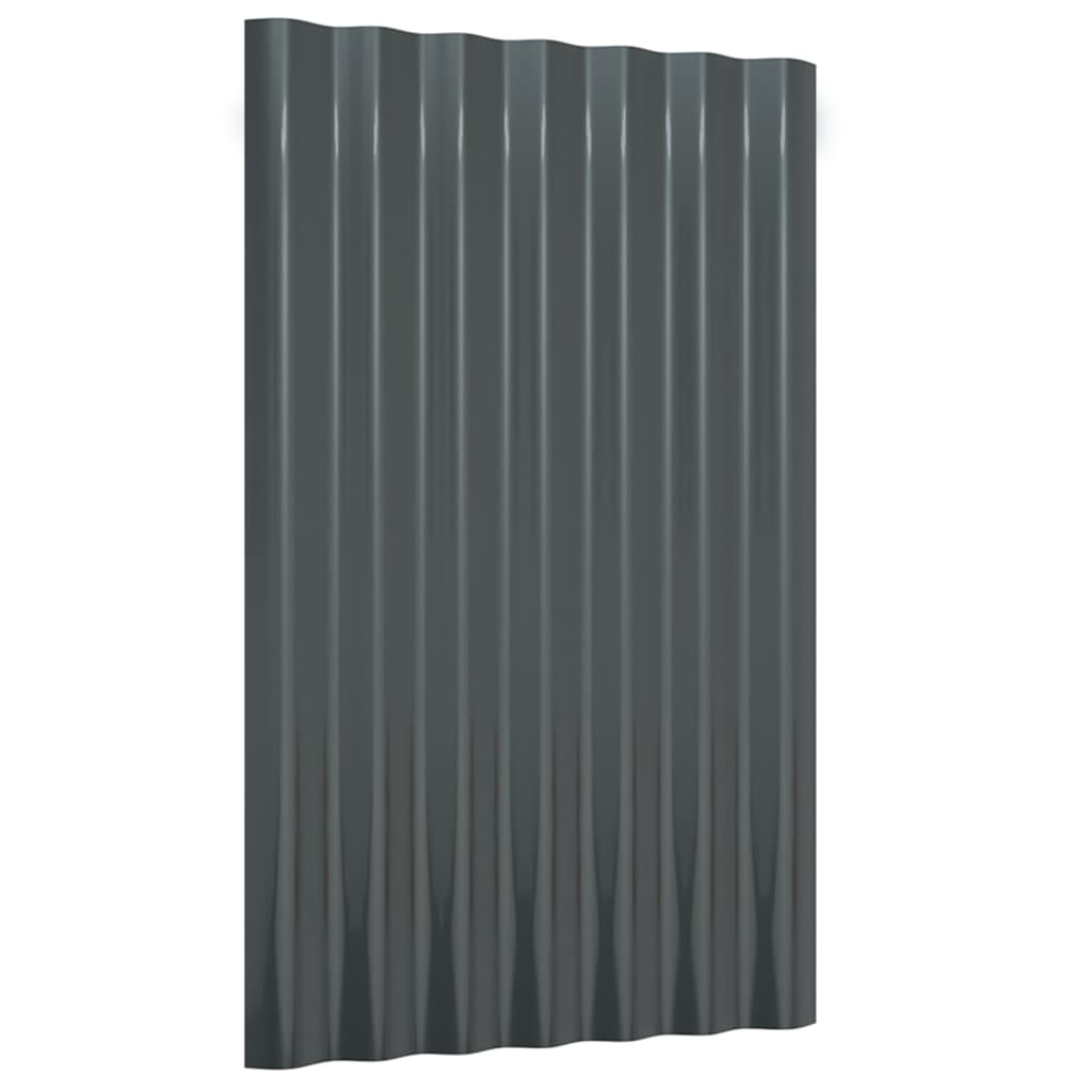 Dakpanelen 12 st 60x36 cm gepoedercoat staal antracietkleurig