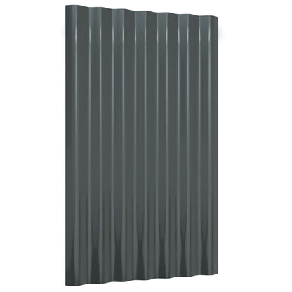 Dakpanelen 12 st 60x36 cm gepoedercoat staal antracietkleurig