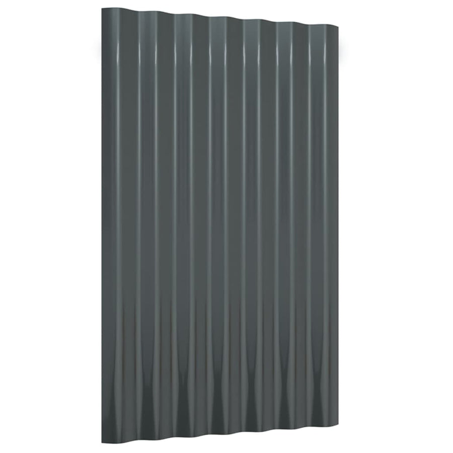 Dakpanelen 12 st 60x36 cm gepoedercoat staal antracietkleurig