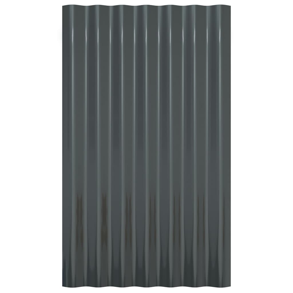 Dakpanelen 12 st 60x36 cm gepoedercoat staal antracietkleurig