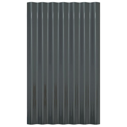 Dakpanelen 12 st 60x36 cm gepoedercoat staal antracietkleurig