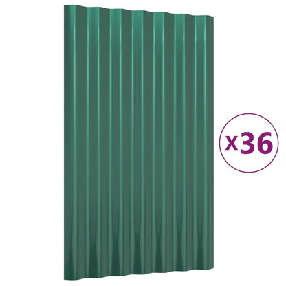 Dakpanelen Gepoedercoat Staal 36 60 x 36 cm Groen