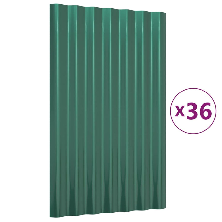 Dakpanelen Gepoedercoat Staal 36 60 x 36 cm Groen