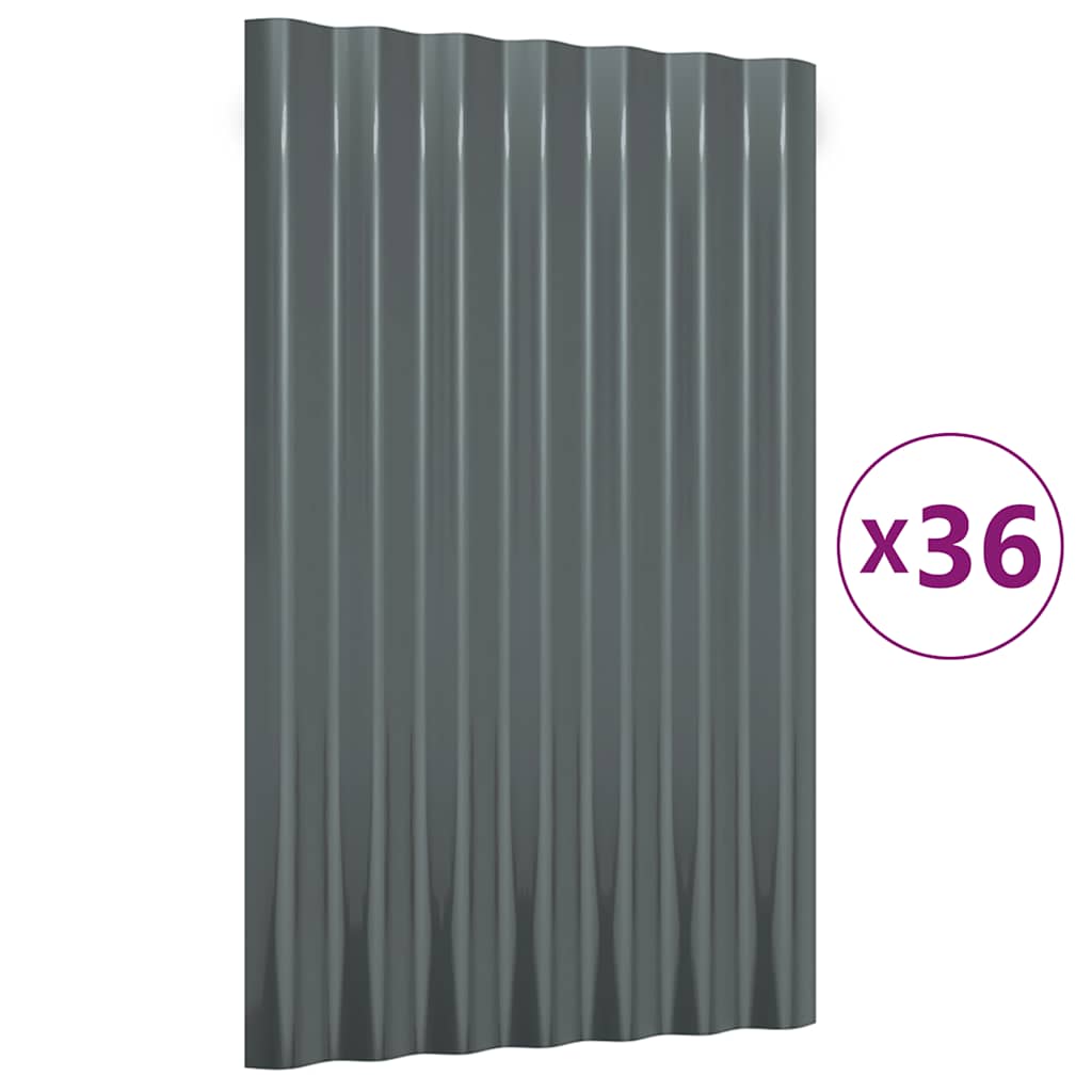 Dakpanelen Gepoedercoat Staal Kleurig 36 60 x 36 cm Antraciet